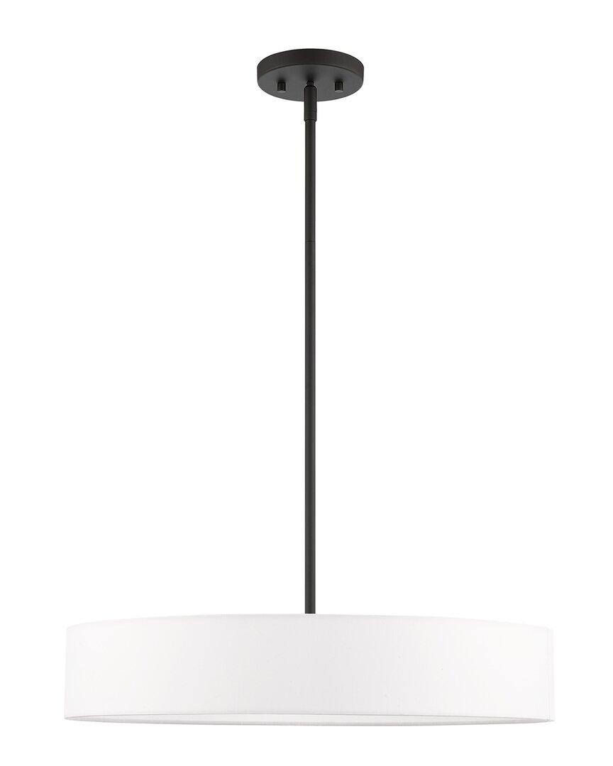 Livex Lighting 4-light Black With Brushed Nickel Accents Pendant