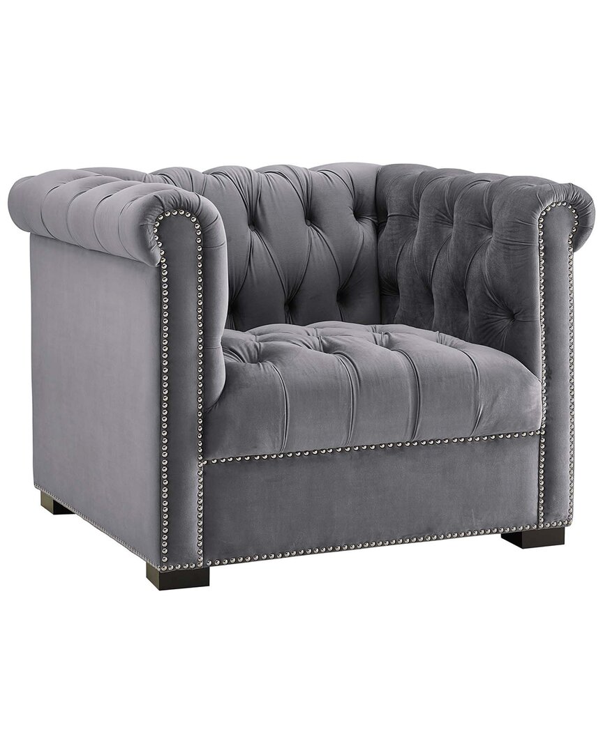 Modway Heritage Performance Velvet Armchair In Gray