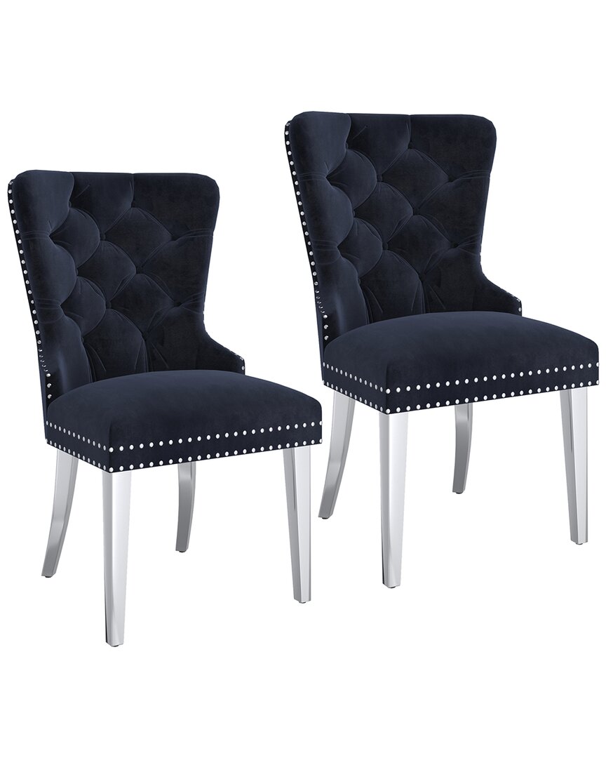 Worldwide Home Furnishings Set Of 2 Side Chairs In Black