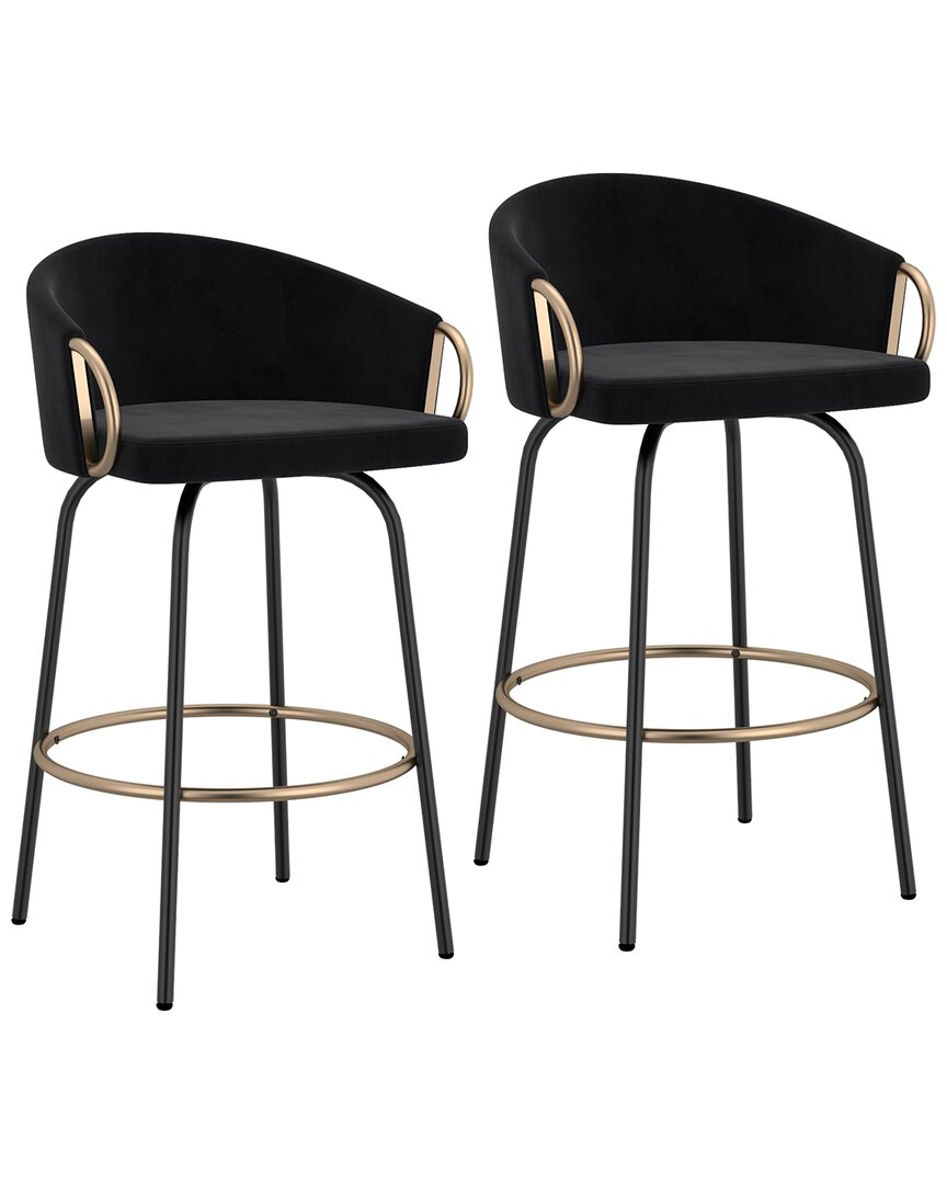 Worldwide Home Furnishings Set Of 2 Counter Stools In Black