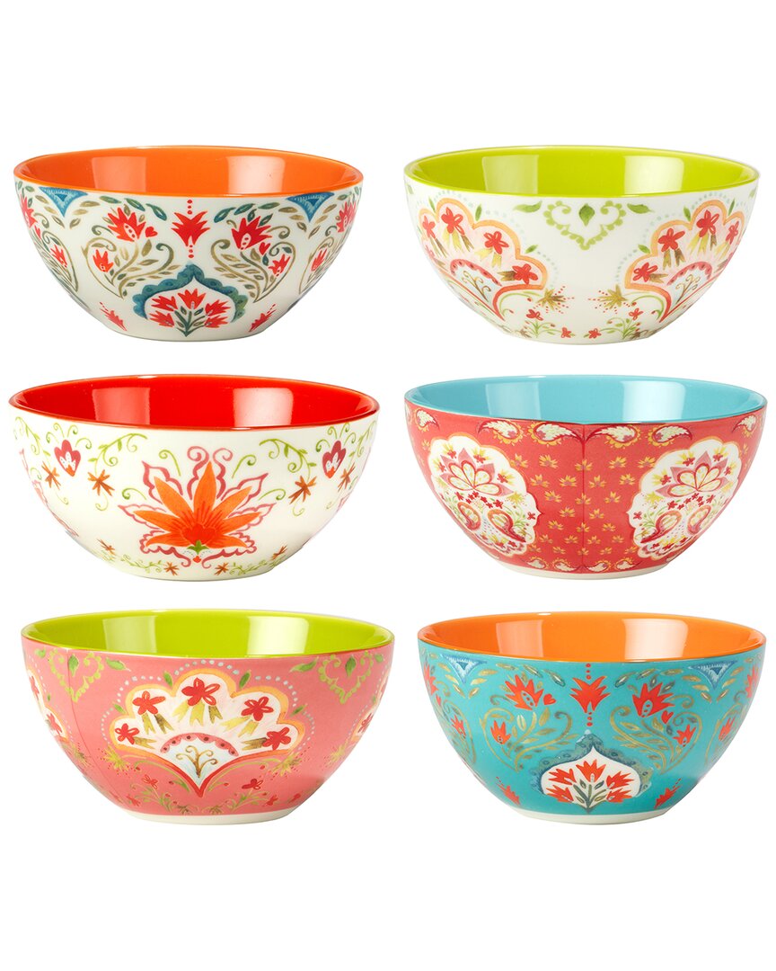Certified International Francesca Set Of 6 All Purpose Bowl 6.25in 6 Assorted In Multicolor