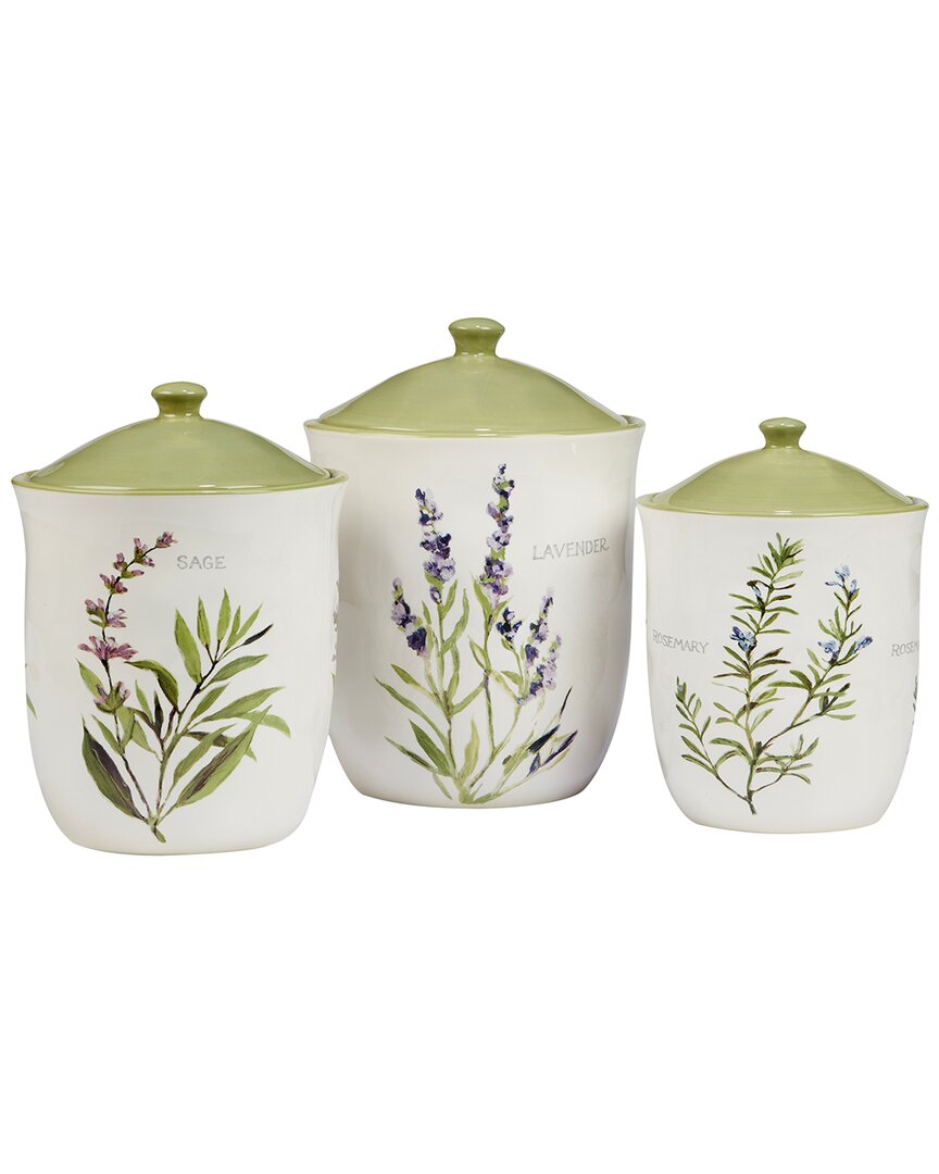 Certified International Fresh Herbs Canister Set 3pc. In Multicolor