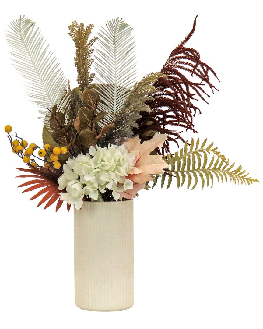 National Tree Company 31in Potted Fern And Hydrangea Assortment In Black