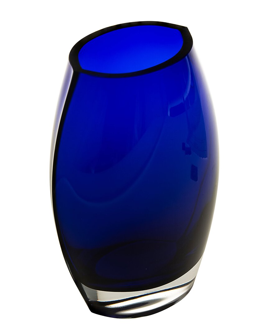 Shop Barski Oval Shaped 12in Cobalt Vase In Blue