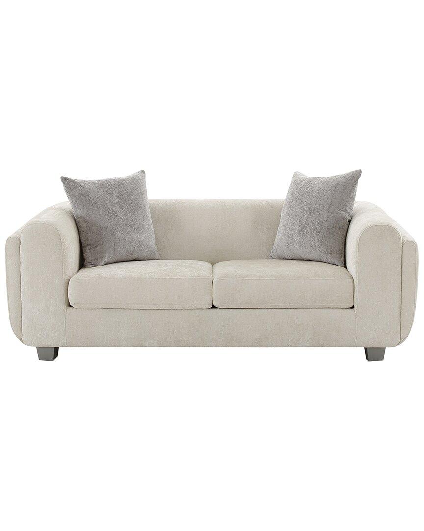 Pasargad Home Bergamo Loveseat With 2 Pillows In Ivory