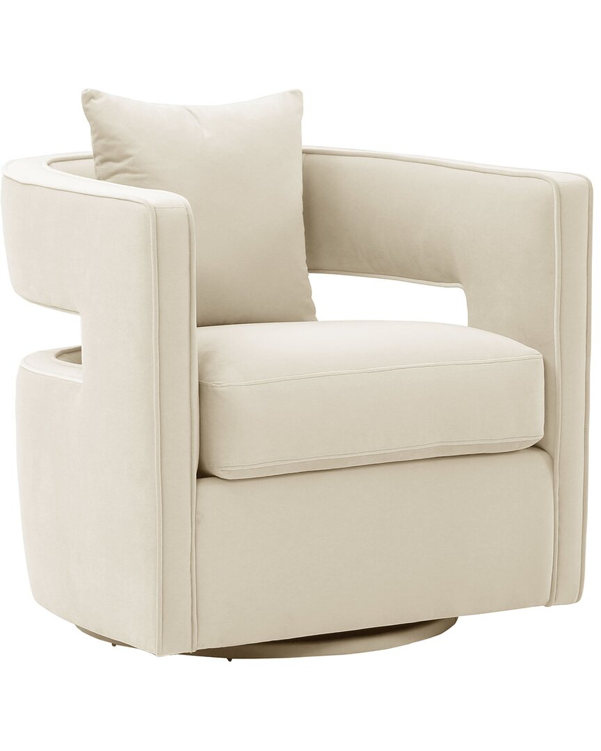 Tov Furniture Kennedy Swivel Chair In White