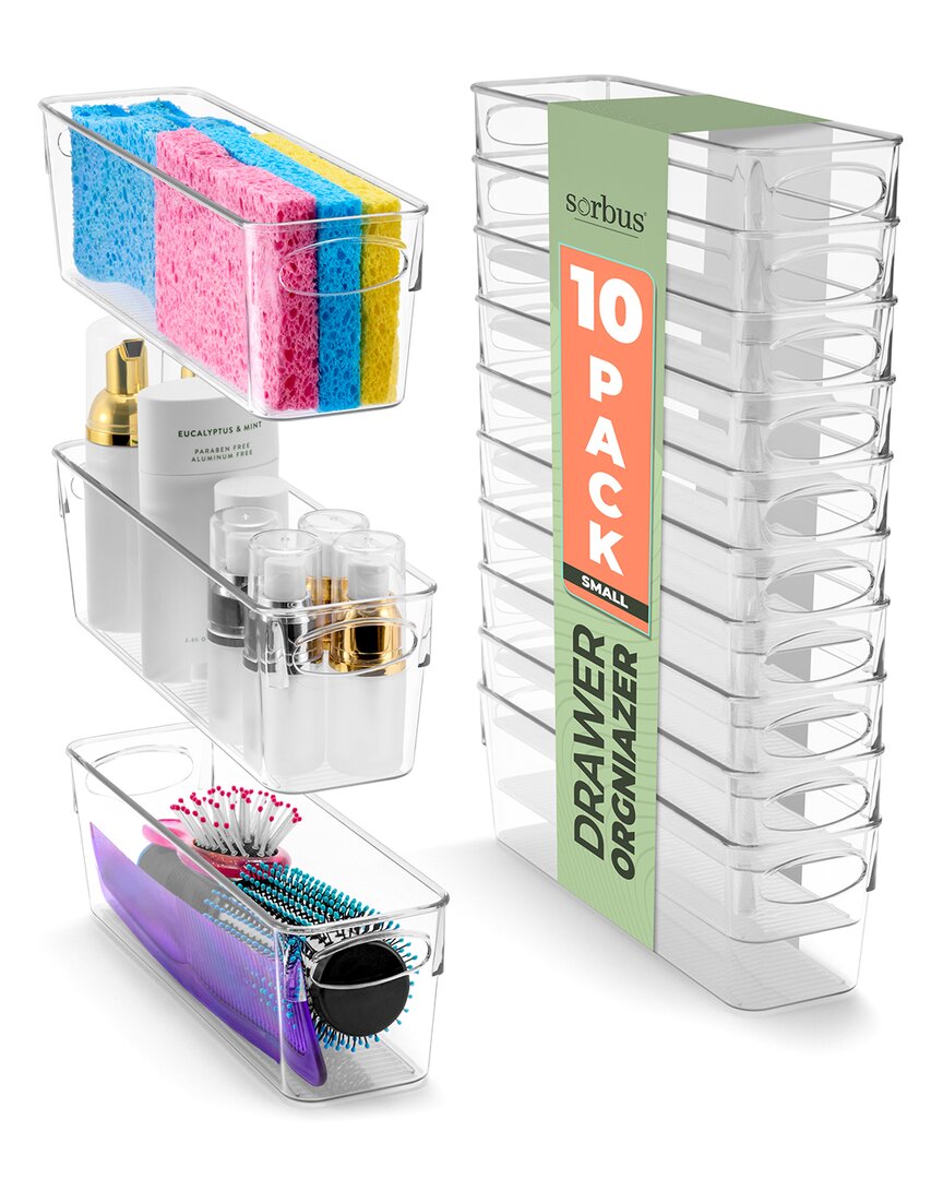 Sorbus Set Of 10 Small Plastic Containers In Transparent