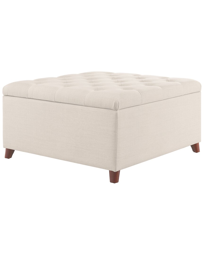 Linon Bella Square Storage Ottoman