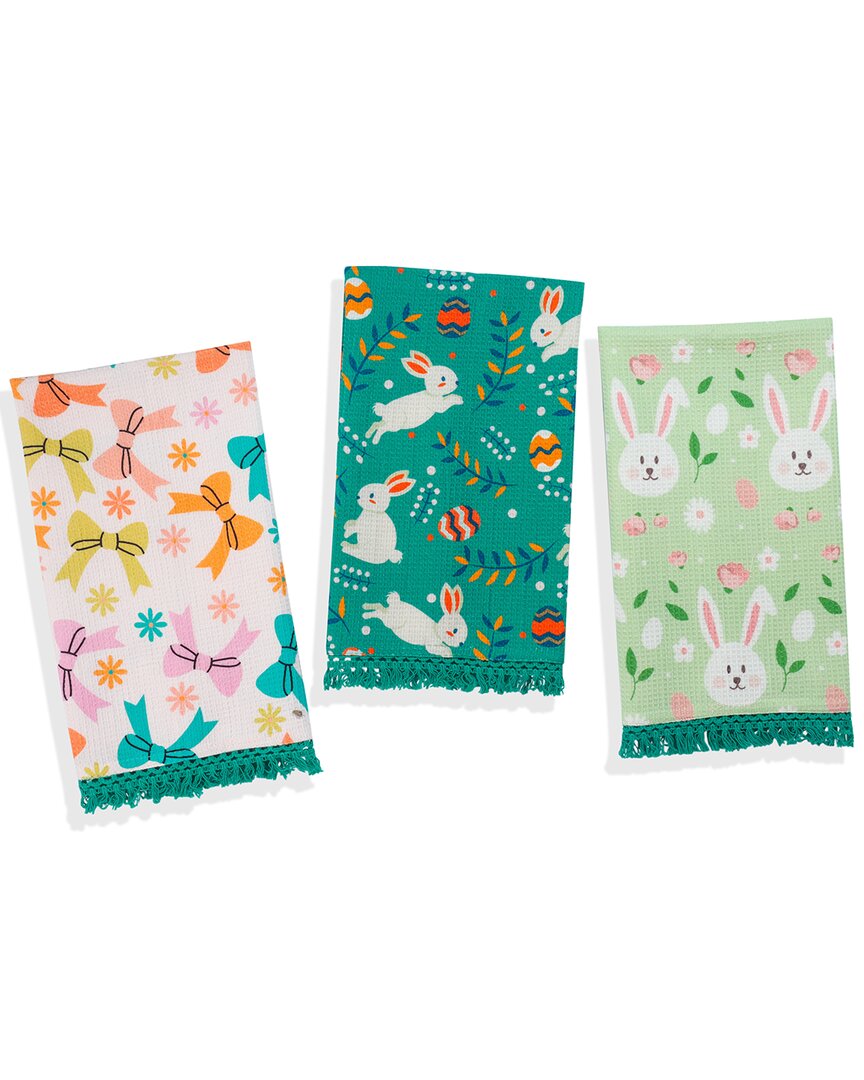 Tiramisu Hoppy Spring Bunny Towel Set In Multi
