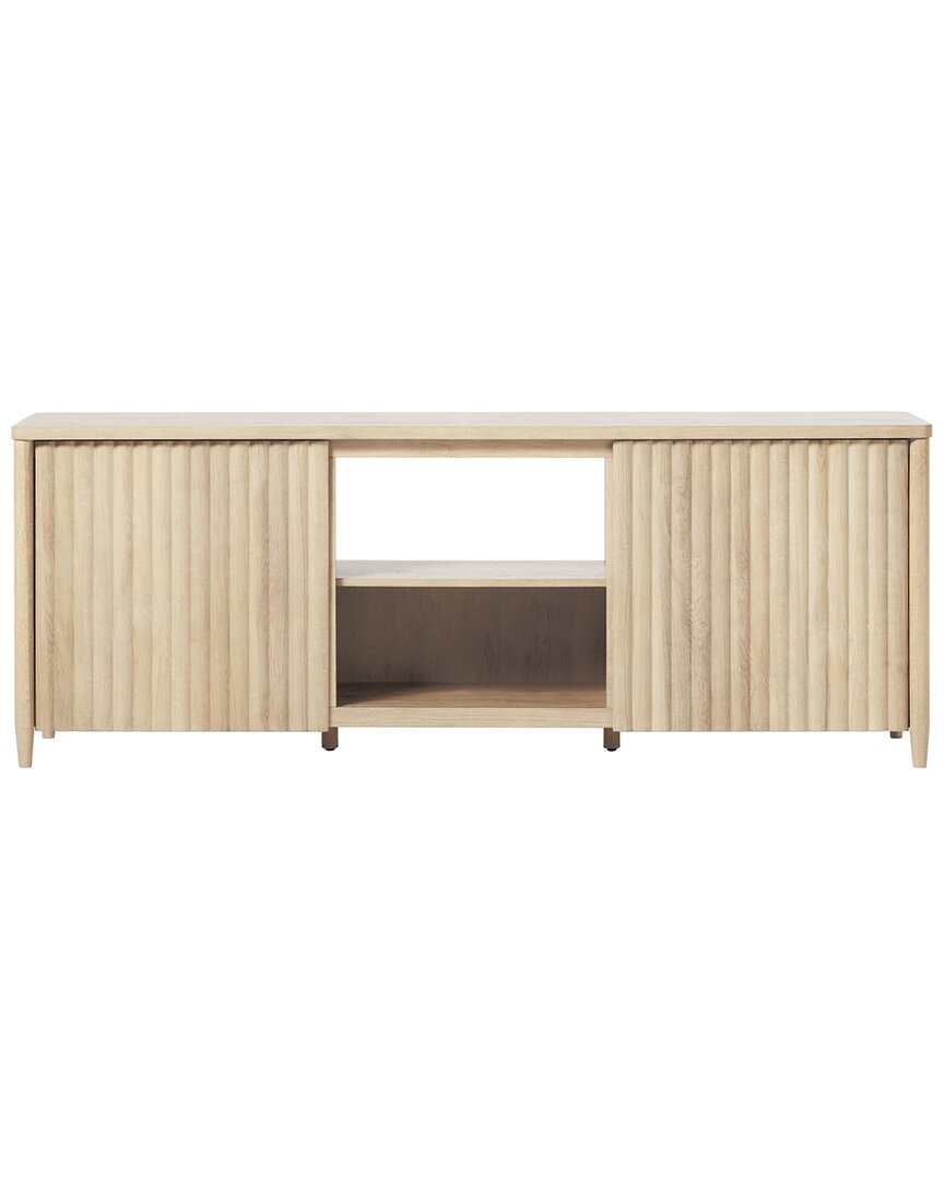 Walker Edison Scandinavian Reeded Tv Stand With Open Storage For Up To 80in Tv