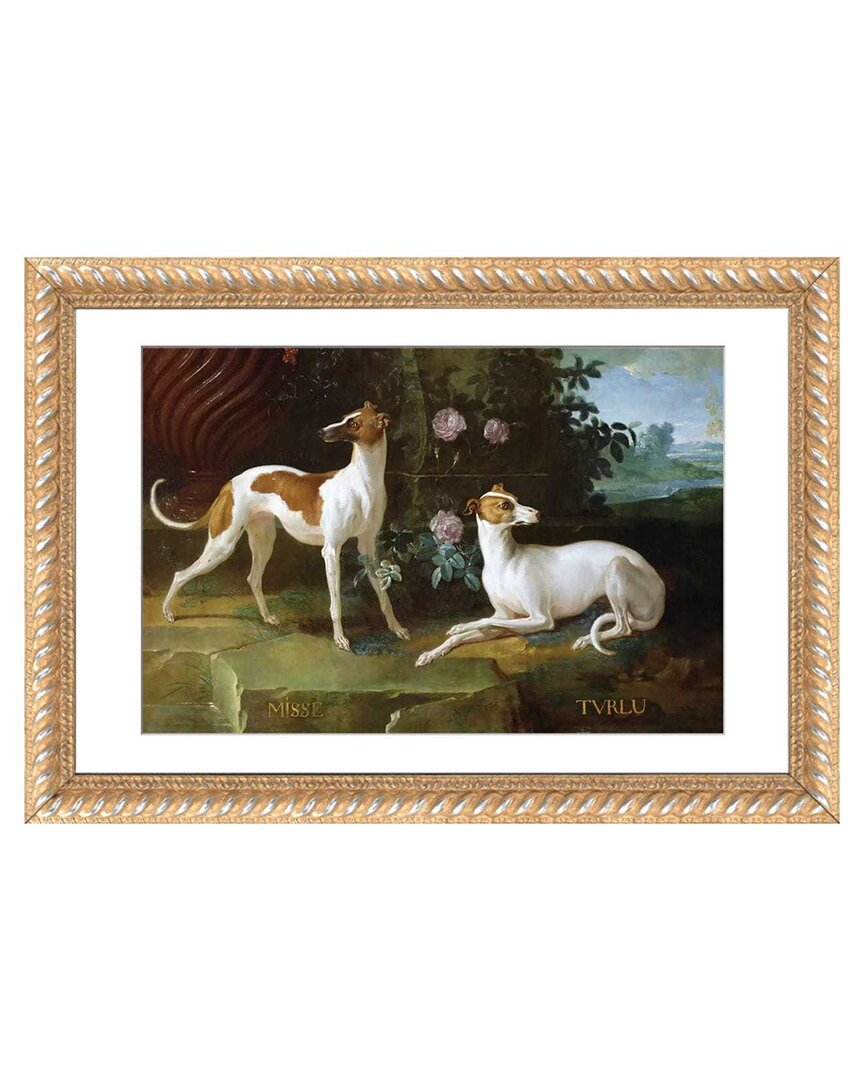 Icanvas Misse & Turlu, Two Greyhounds Of Louis Xv By Jean-baptiste Oudry Wall Art