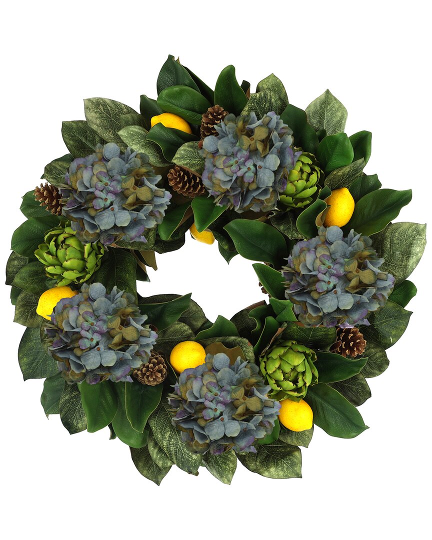 Creative Displays 25in Traditional Fall Wreath With Hydrangeas, Artichokes & Lemons