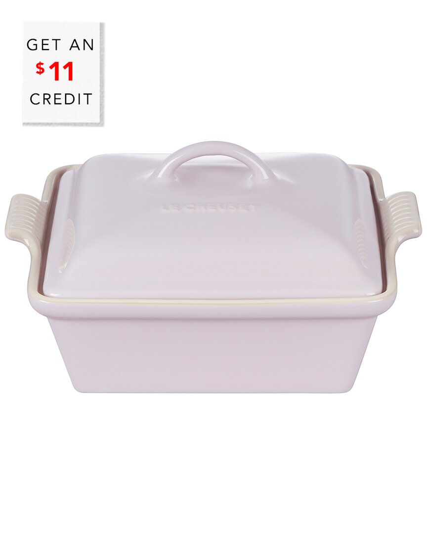 Le Creuset Shallot Heritage Covered Square Casserole With $11 Credit