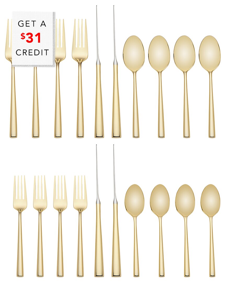 Kate Spade New York Malmo Gold 20pc Flatware Set With $31 Credit