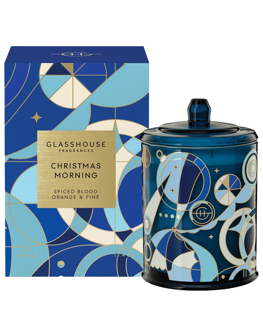 Glasshouse Fragrances Festival Of Lights 380g Candle In Blue