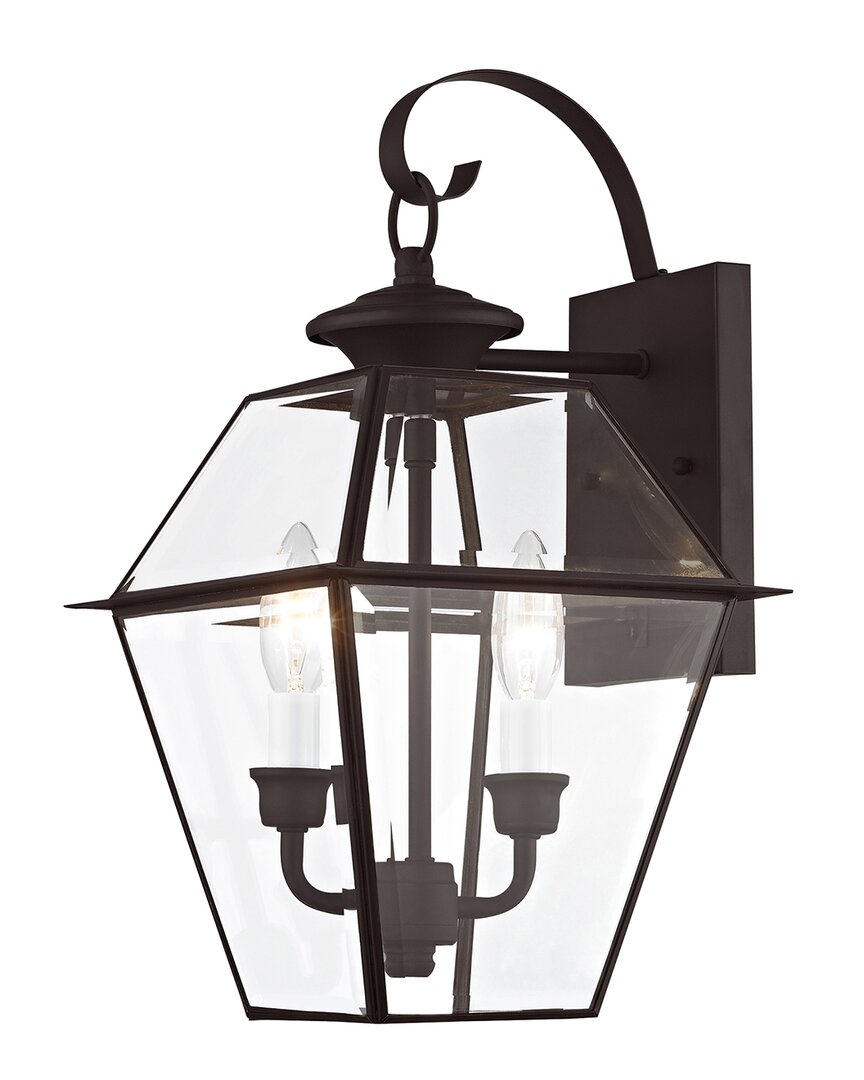 Livex Lighting Livex Westover 2-light Bronze Outdoor Wall Lantern In Gold