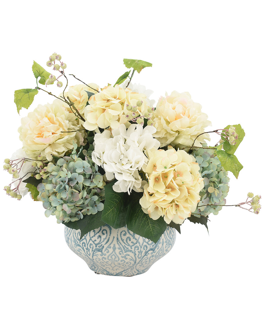 Creative Displays Blue And Cream Hydrangea Floral Arrangement