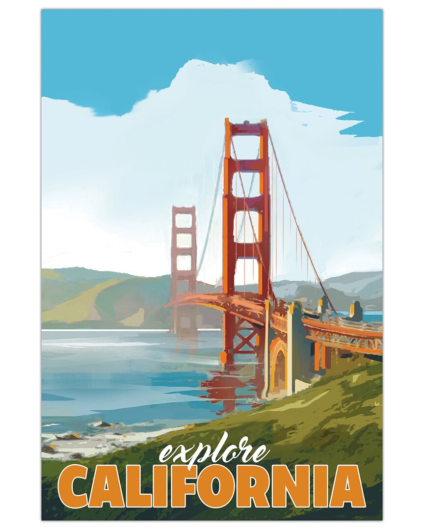 Empire Art Direct Golden Gate Gaze Frameless Free Floating Tempered Glass Panel Graphic Wall Art