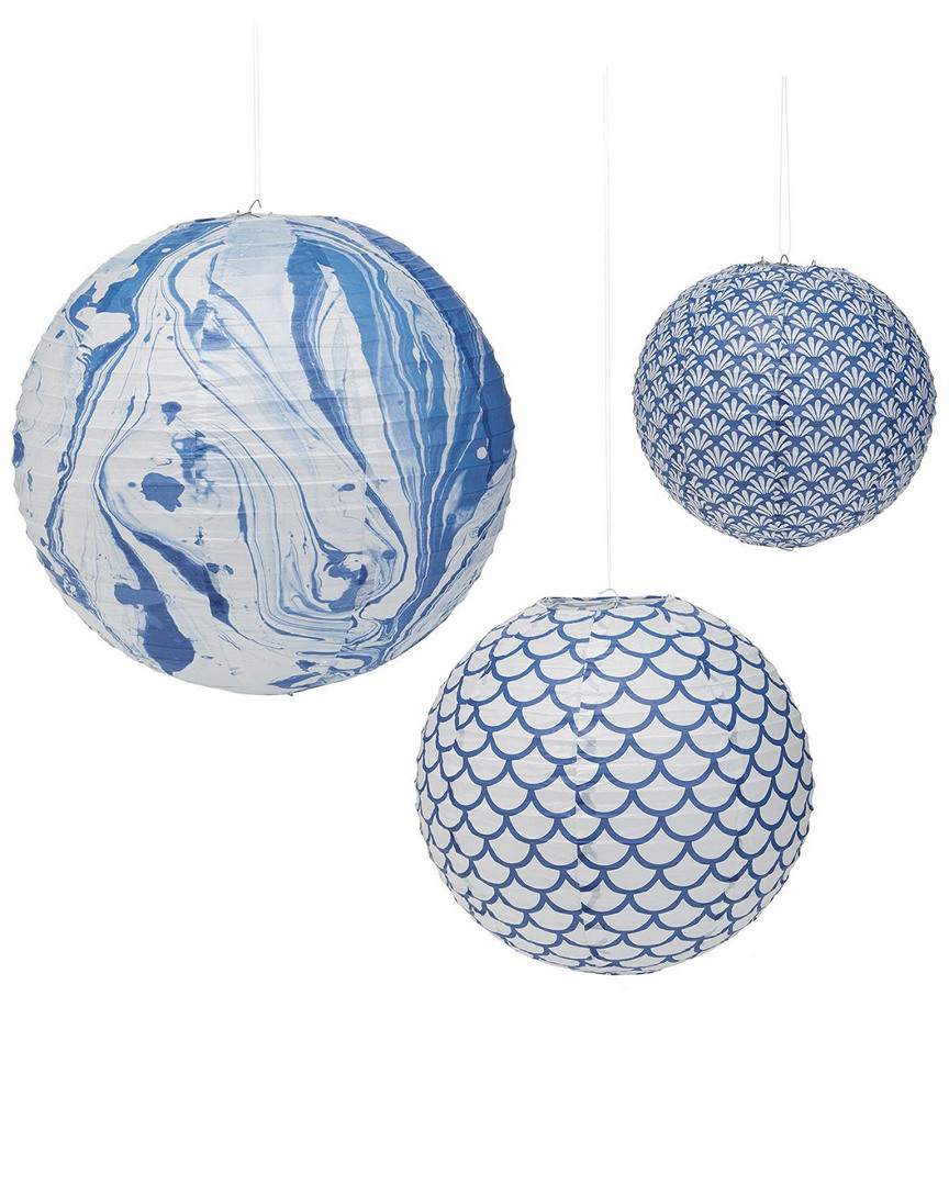 Two's Company Pattern Play Set Of 3 Paper Lanterns