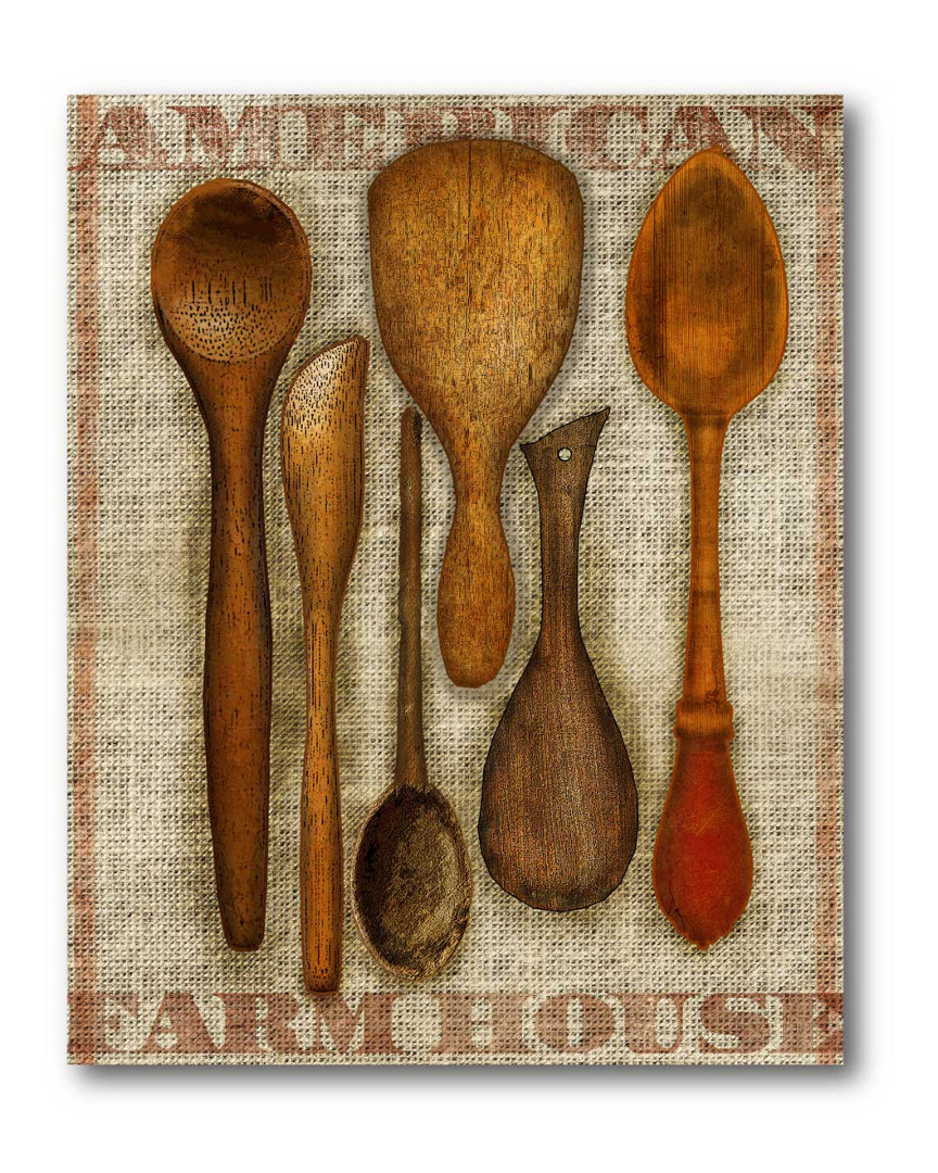 Courtside Market Wall Decor Wooden Spoons Canvas Wall Art