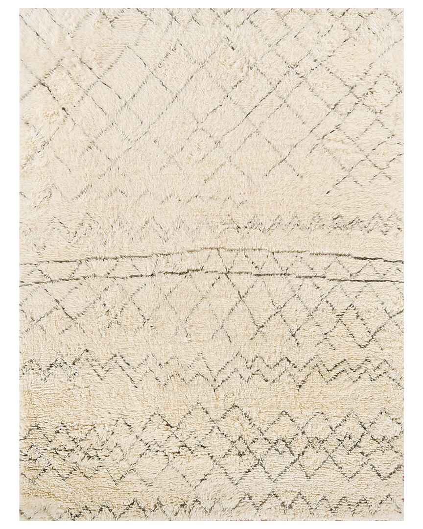 Exquisite Rugs Moroccan Shag New Zealand Wool Rug In Ivory