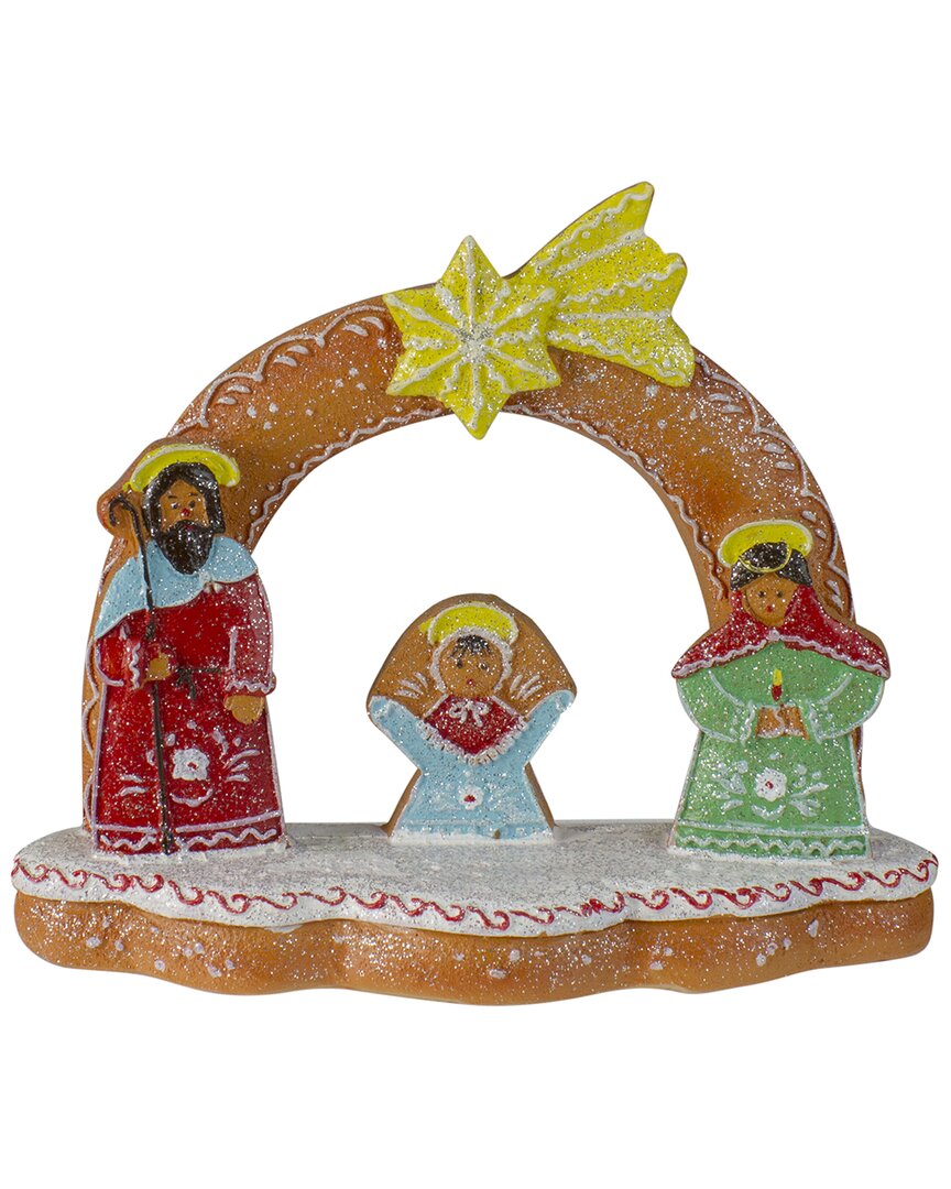Northern Lights Northlight 8in Glitter Dusted Gingerbread Holy Family Christmas Nativity Decoration In Brown