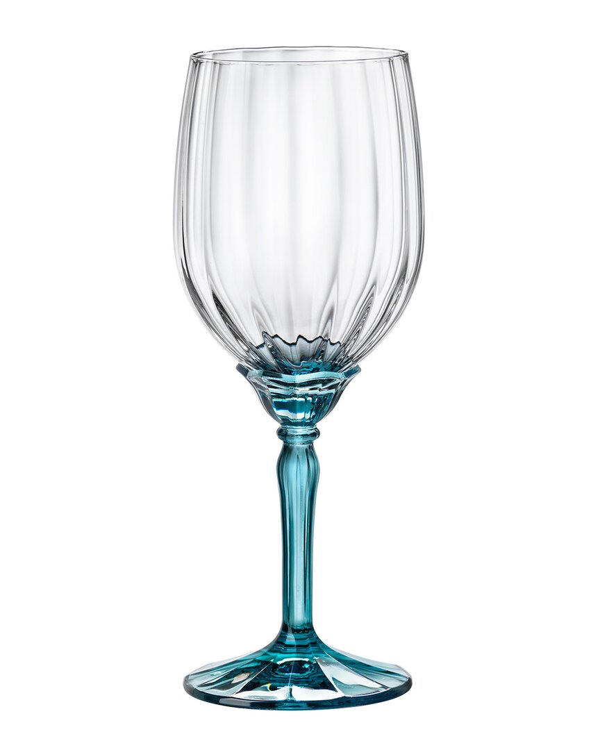 Shop Bormioli Rocco Set Of 4 Florian 12.8oz Blue White Wine/spritz Glasses