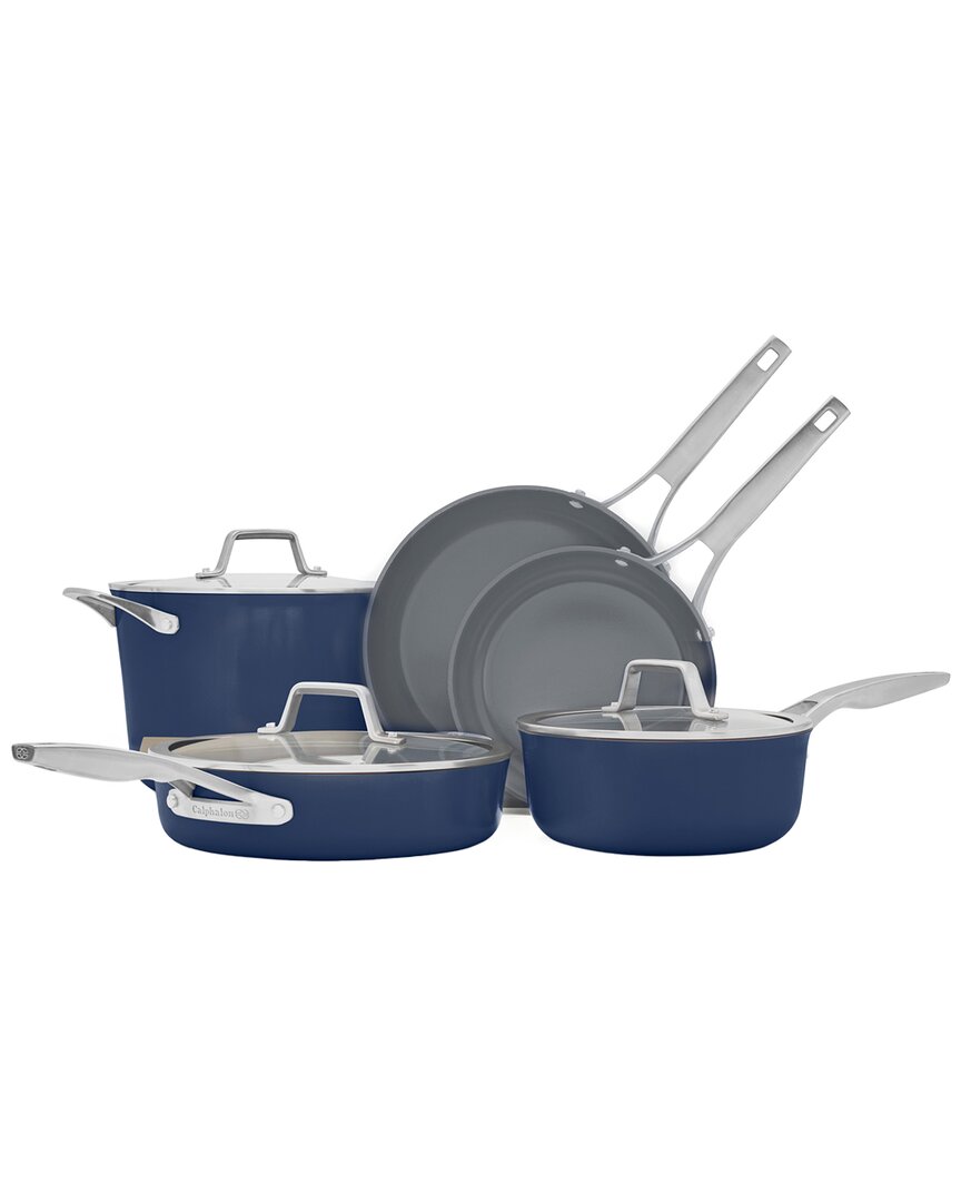 Calphalon Premier Ceramic Nonstick 8-piece Cookware Set In Black