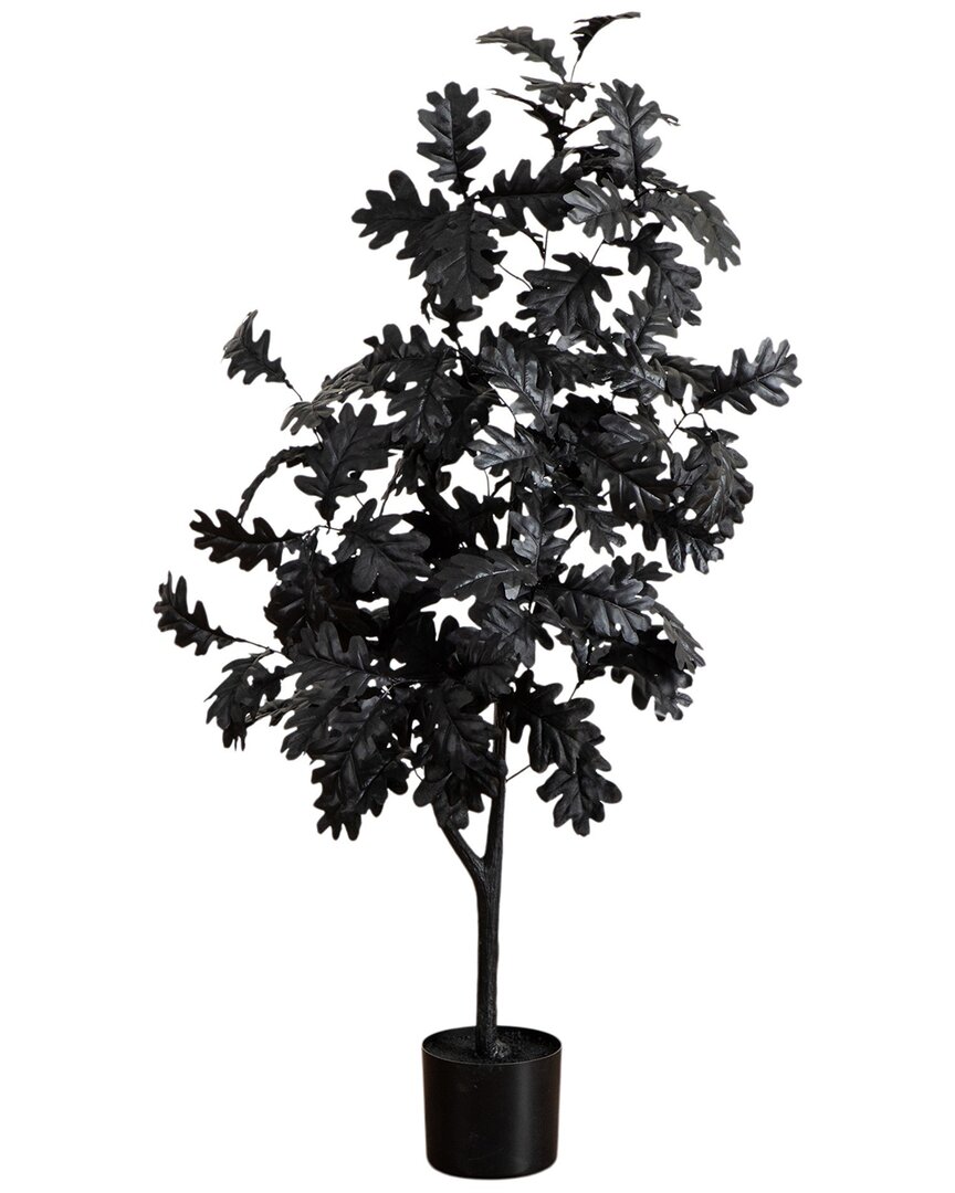 Nearly Natural 4ft. Artificial Halloween Black Oak Tree In Black