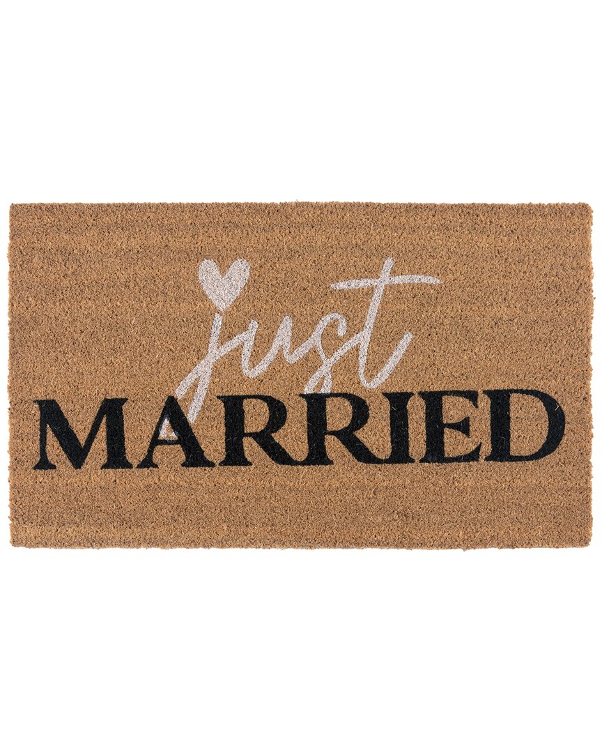 Shiraleah "just Married" Doormat In Brown