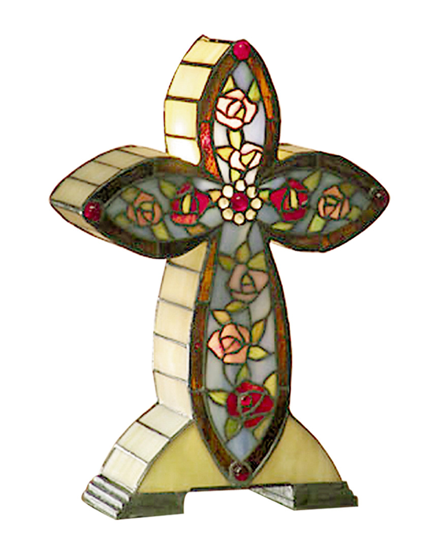 Shop Dale Tiffany Flora Cross Accent Table Lamp In Multi