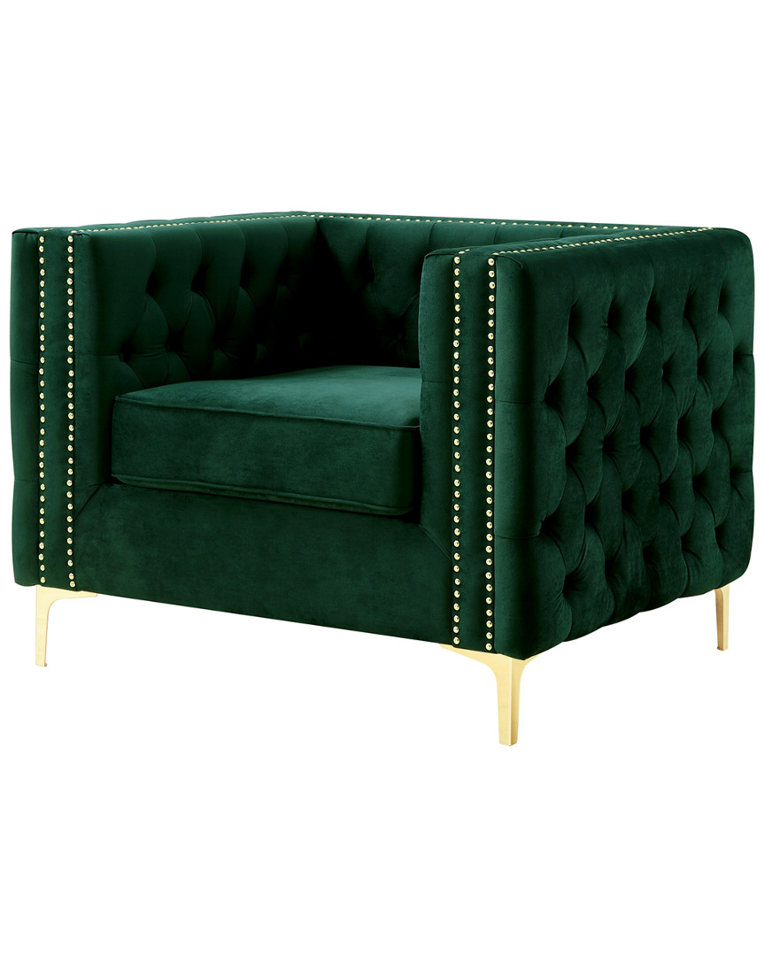Inspired Home Alison Velvet Club Chair