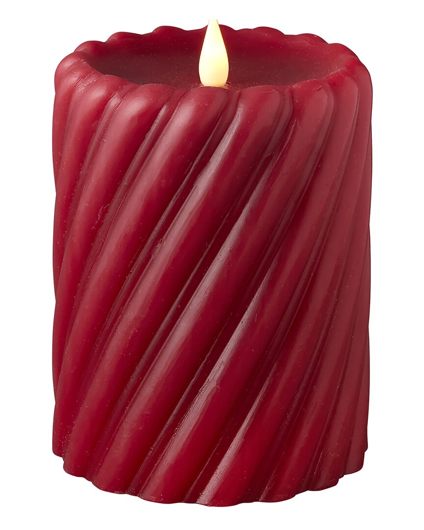 Seasonal Llc Swirl Motion Flameless Candle In Red