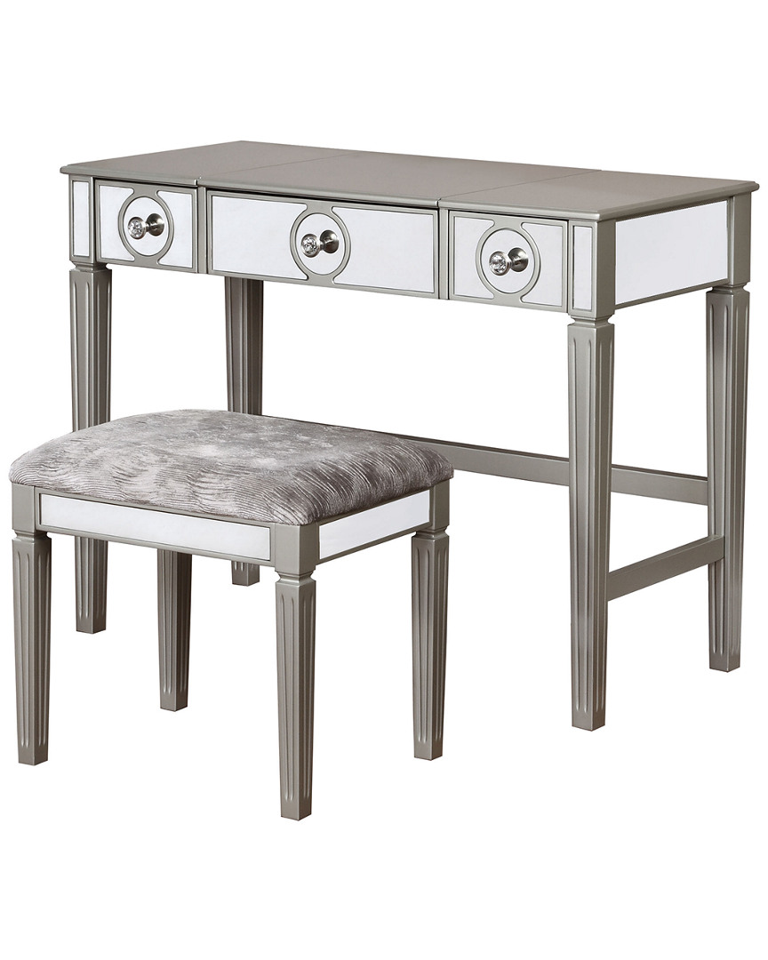 Linon Furniture Linon Madison Silver Vanity Set