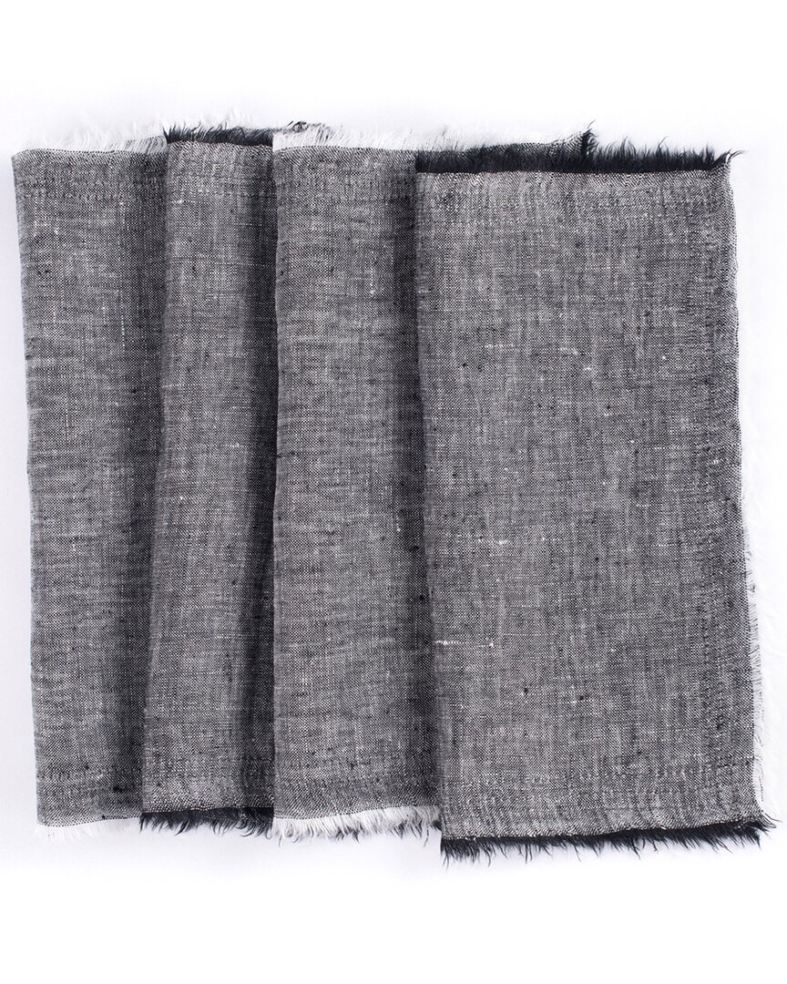 Amity Home Set Of 4 Brisbane Linen Cocktail Napkins