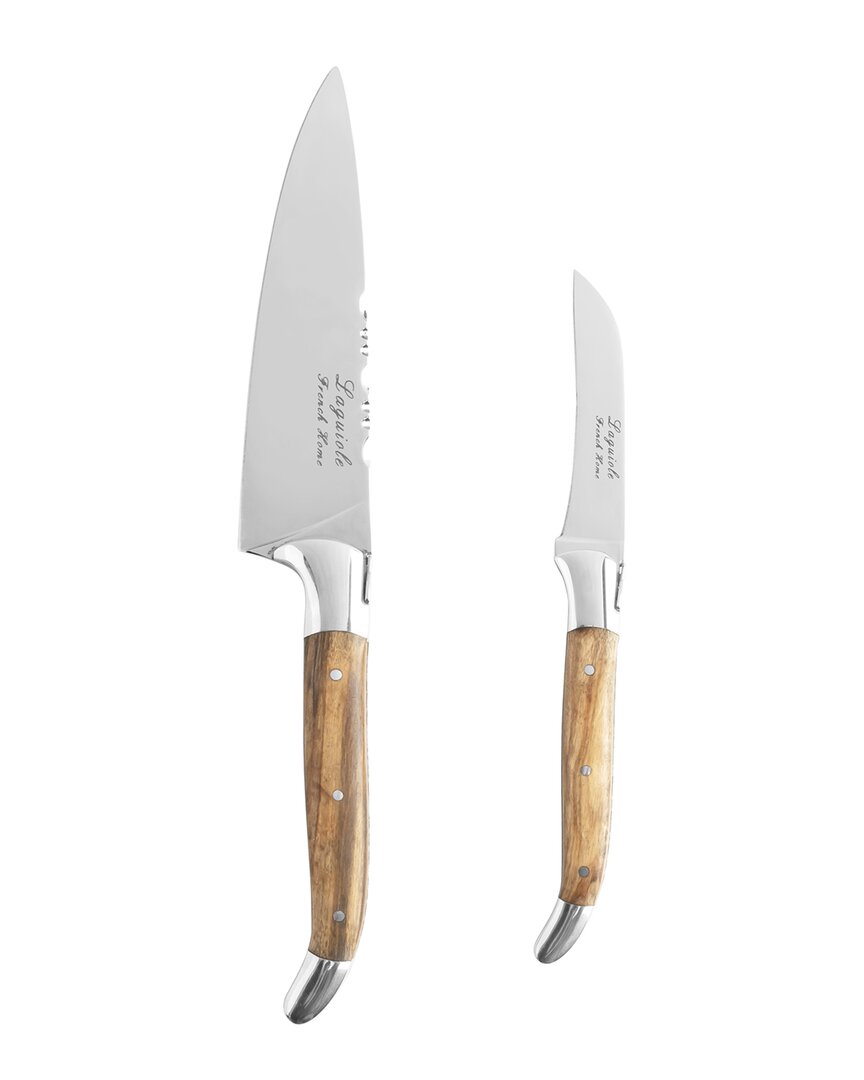 French Home 2pc Laguiole Vegetable Knife Set With Olive Wood Handles