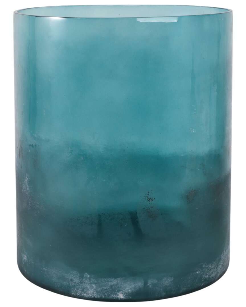 Sagebrook Home 12x10in Frosted Bottom Hurricane In Blue