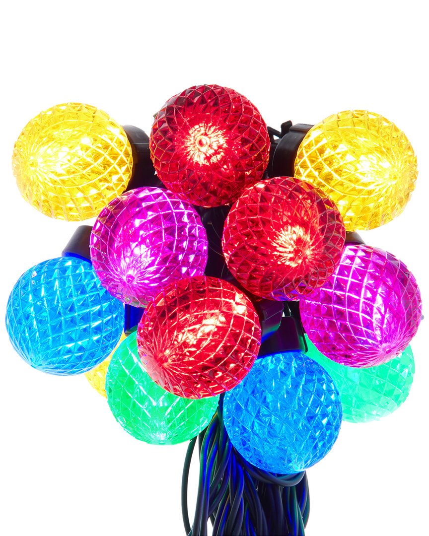 Kurt Adler Vibrant Ul 20-light Multicolor G40 Faceted Led Light Set In Multi