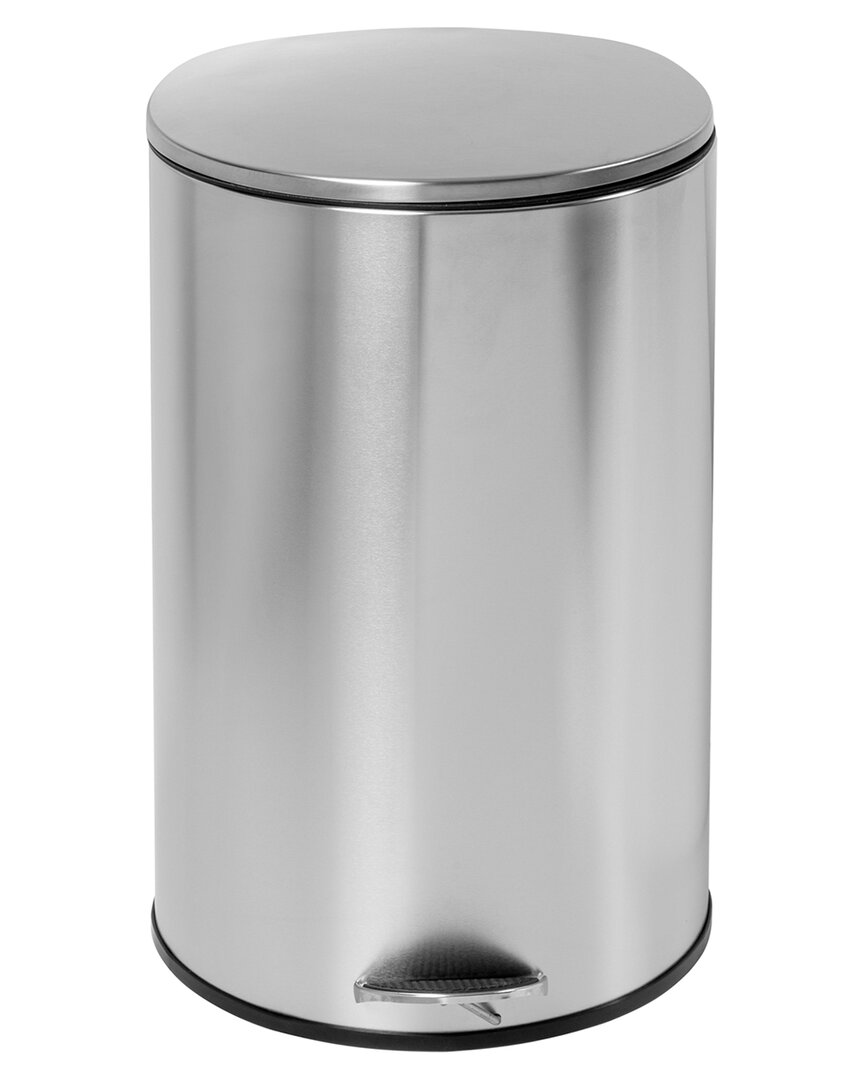 Honey-can-do Semi-round Stainless Steel Step Trash Can With Lid In Silver