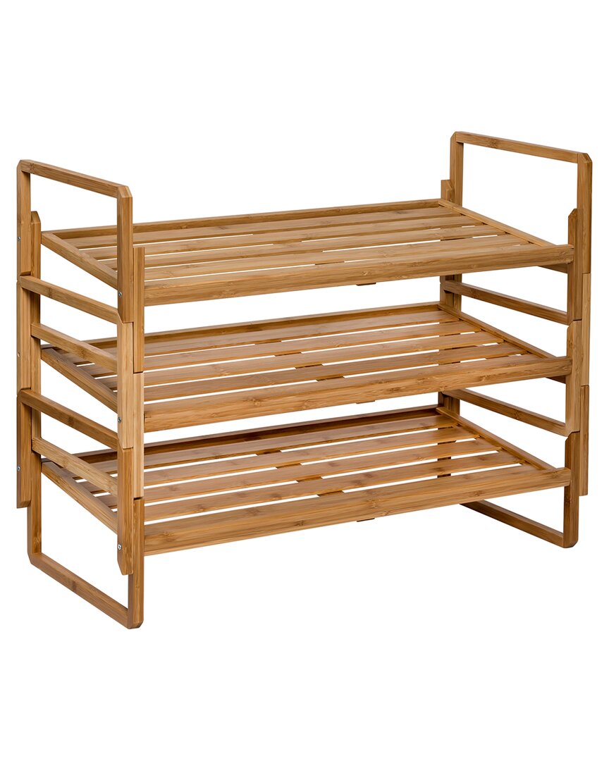 Honey-can-do 3-tier Nesting Bamboo Shoe Rack In Natural