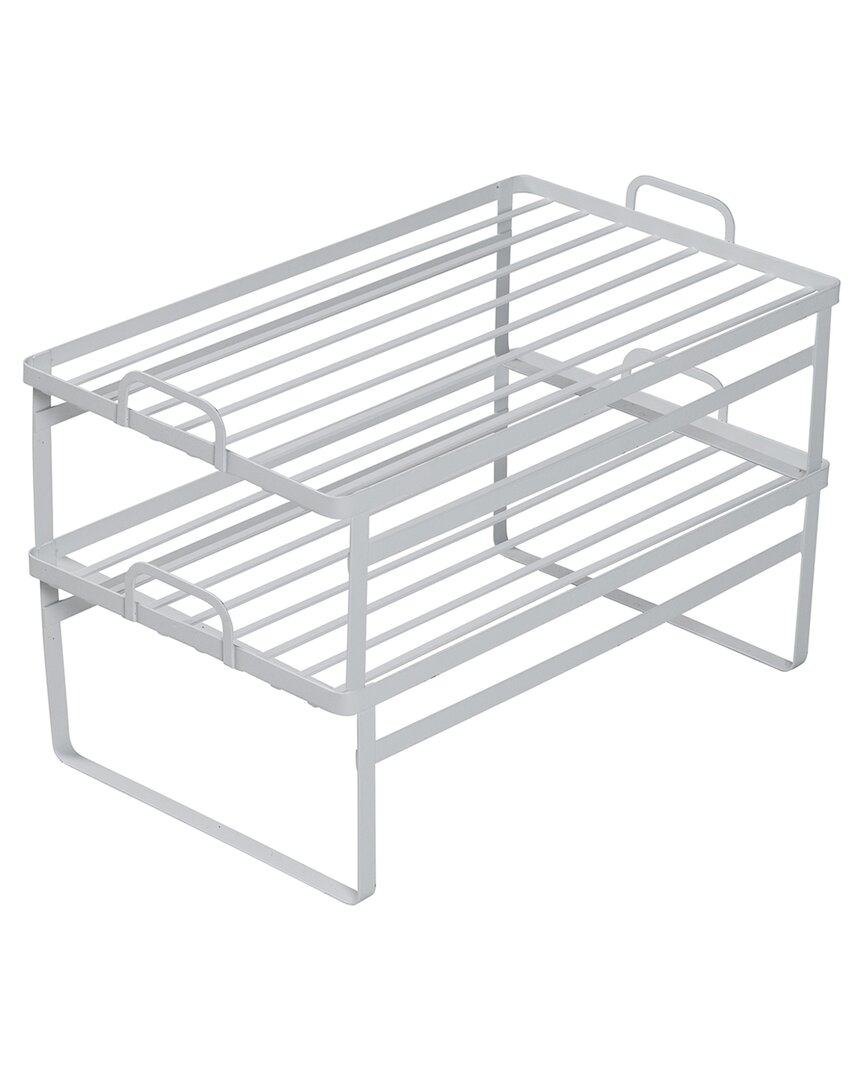 Honey-can-do Set Of 2 Stackable Shelves For Cabinets In White