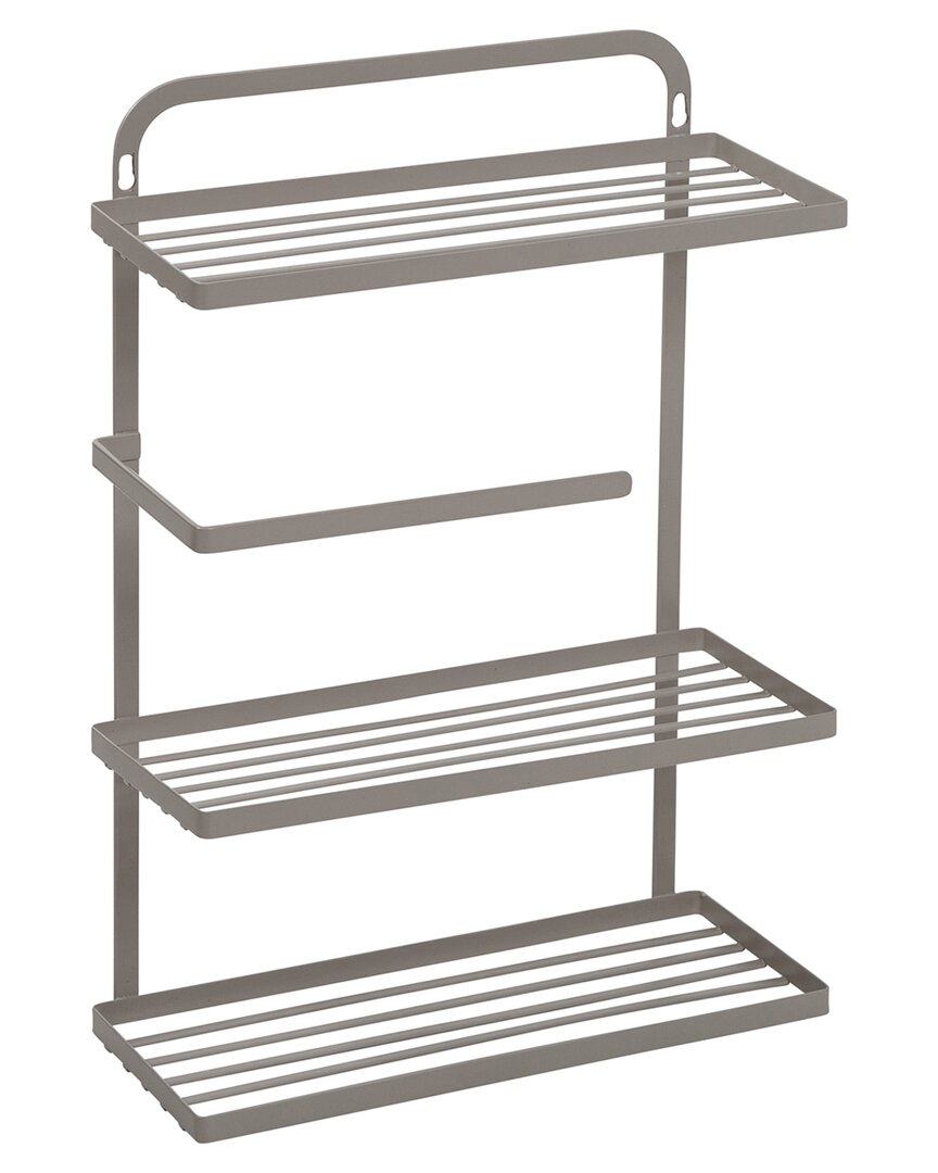 Honey-can-do Steel Spice Rack With Paper Towel Holder In Grey