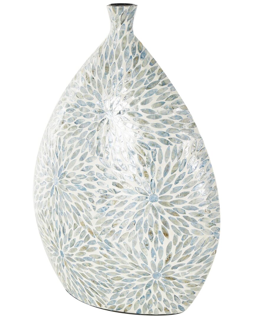 Peyton Lane Contemporary Mother-of-pearl Shell Vase In Blue