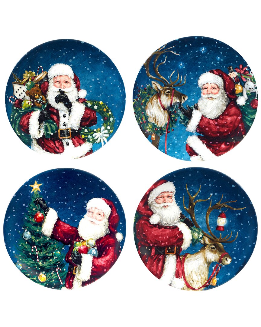 Certified International Santa's Secret Set Of 4 Dessert Plates