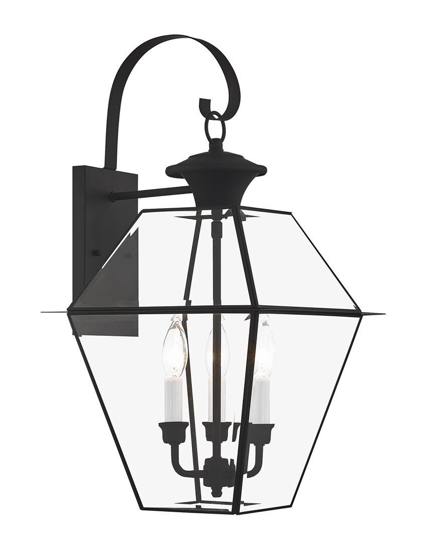 Livex Lighting 3-light Black Outdoor Wall Lantern