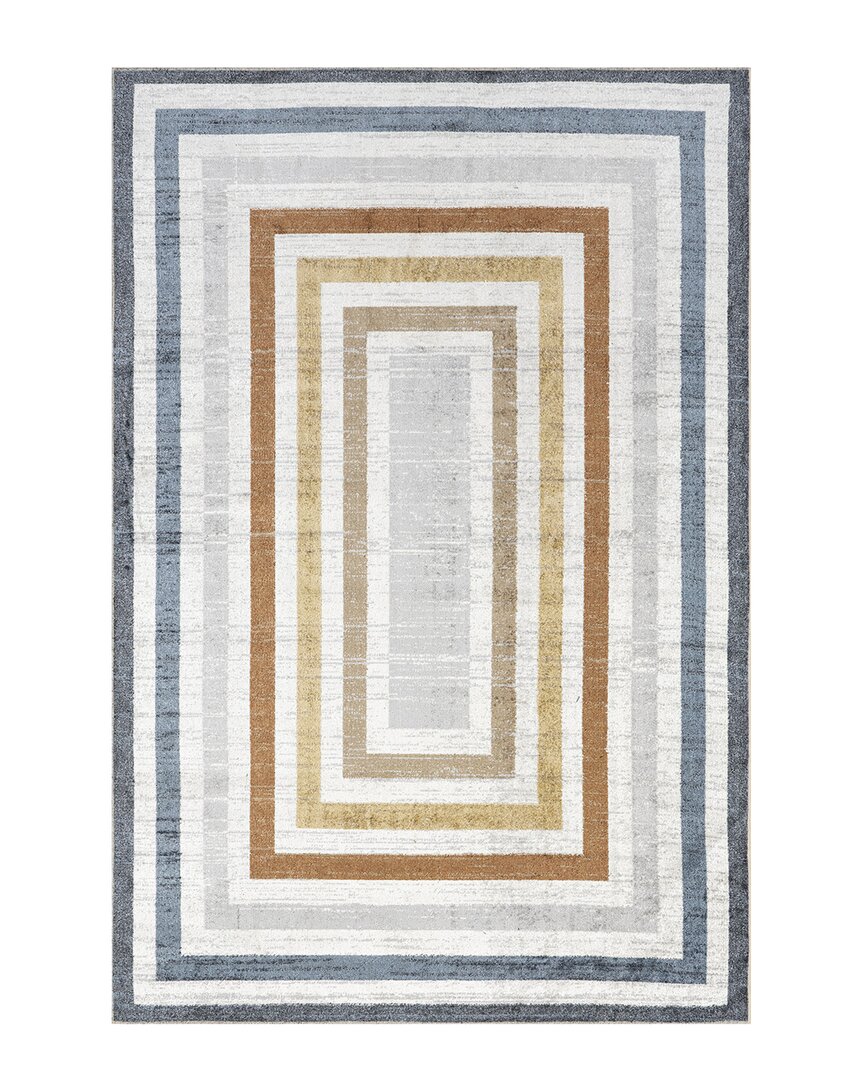 Nuloom Alienor Spinclean Striped Machine Washable Polyester Rug In Multicolor