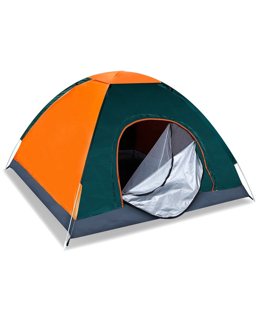 Fresh Fab Finds 4 Person Orange Waterproof Pop Up Tent