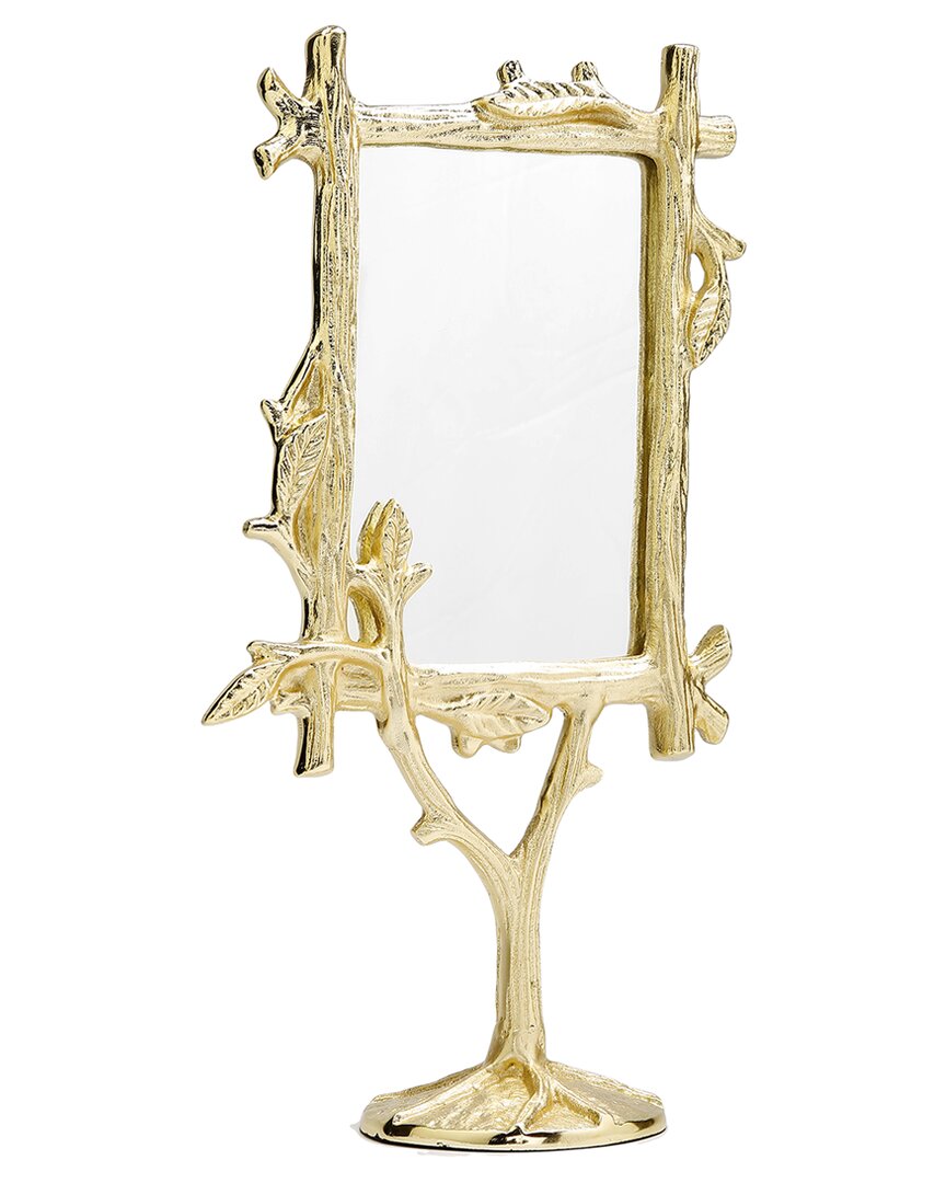 Alice Pazkus Gold Branch Design Table Mirror