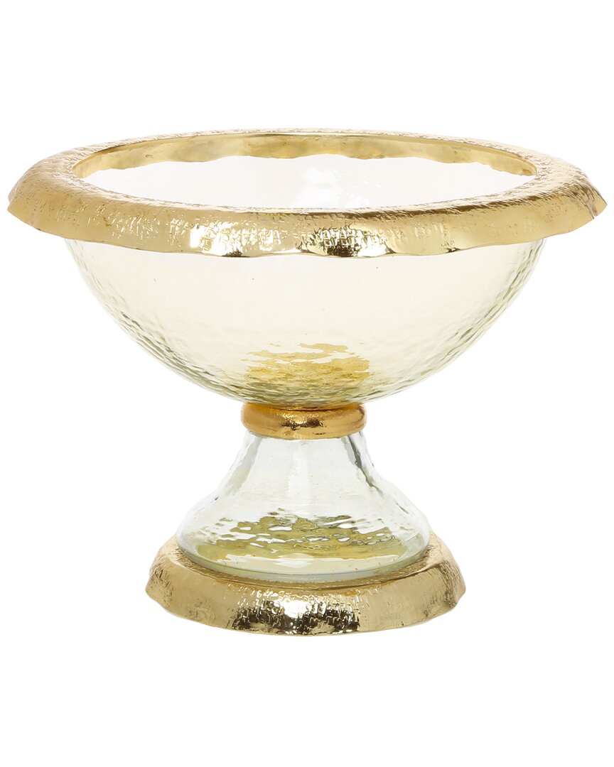 Alice Pazkus 9in Large Footed Bowl With Gold Border