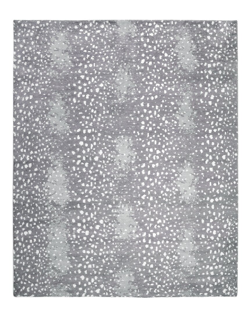 Solo Rugs Louis Contemporary Animal Hand-knotted Wool-blend Area Rug In Gray
